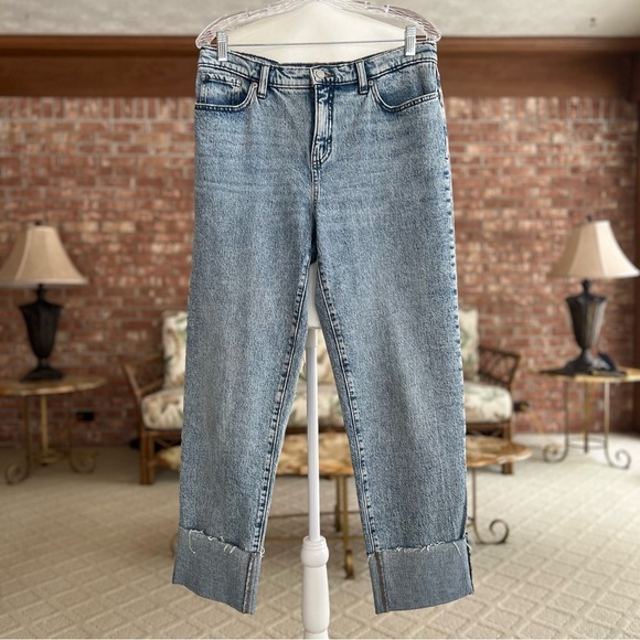 NWT Banana Republic Factory Jeans Cropped Blue Relaxed 29/8 Cuffed Stonewash - Picture 4 of 17